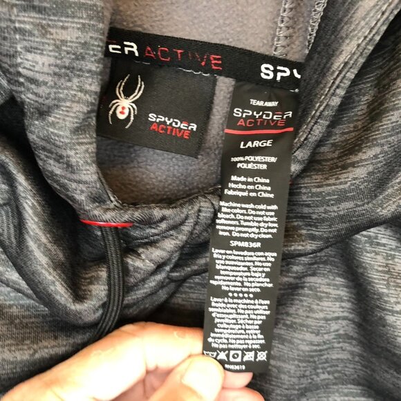 Spyder Active Mens Hoodie Sweatshirt Large Pullover Activewear Workout Gray - Picture 5 of 12